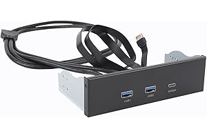 Asixxsix USB 3.2 Gen 2 Front Panel Hub 5.25 Inch Optical Drive Front Panel, High Speed Transfer Rates for PC Computer Users