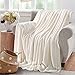Reafort Ultra Soft Flannel Fleece All Season 350GSM Lightweight Living Room/Bedroom Warm Blanket(Cream, Throw 50"X60")