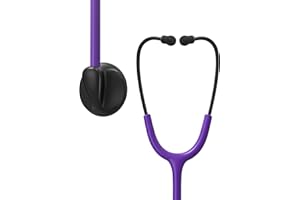 Clairre Basic Stethoscope Gift for Nurses, Doctors and Medical Student Essentials, for Home Health Use with Accessories (Purple Tube, with EVA Case)