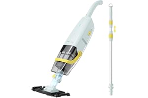 Lydsto Handheld Pool Vacuum with Telescopic Pole, Cordless Rechargeable Pool Vacuums Cleaner, 60 Mins Running Time, Deep Cleaning for Above & In-ground Pools, Hot Tubs, Spas, Ivory
