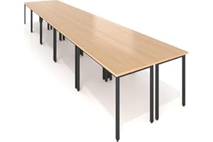 Bonzy Home Conference Tables 20ft Office Computer Desk for Meeting Room Study Writing Printer Podcast Table for 24 People Modern Natural 10PCS 236.2"x47.2"x29.5"