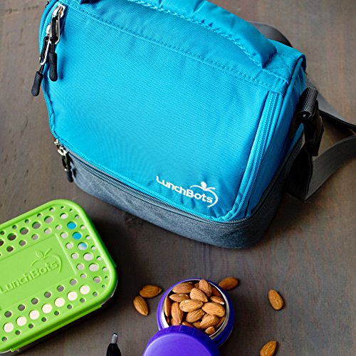 LunchBots Duplex Insulated Lunch Bag Dual Section Design Fits