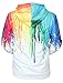 RAISEVERN Men's Multicolor Melting Paint Hoodies Autumn Fleece Hooded Sweater Sweatshirt Melting Paint XX-Large