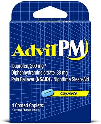Advil PM Pain Reliever Nighttime Sleep-Aid, 4 Caplets (Pack of 6)