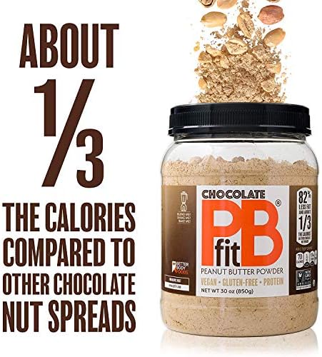 PBfit All-Natural Chocolate Peanut Butter Powder, Powdered Peanut Spread from Real Roasted Pressed Peanuts and Cocoa, 5g of Protein (30 oz.)