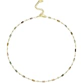 18K gold plated Blue Green Purple Amber Colored Nature Gemstone Quartz Crystal Bead Stone Healing FULLY ADJUSTABLE Statement Necklace Choker for Women by SNGIA, Colorful Beaded Strand Tennis Trendy Bohemian Preppy Retro Handmade Jewelry Gifts, Multicolor Vintage Unique Cute Baroque Summer Beach Fashion Nickle Free Accessories