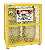 Durham Steel/Iron Vertical Cylinder Storage Cabinet, EGCVC2-50,  2 Cylinder Capacity,  20" Length x 30" Width x 33-1/2" Height,  Yellow Powder Coat Finish