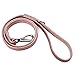Moonpet Soft and Extra Strong Durable Real Genuine Full Grain Leather Dog Training Leash Lead - Premium Heavy Duty 4 ft x 0.10'' - Best for Medium Large X-Large Dogs Walking Running-Light Brown
