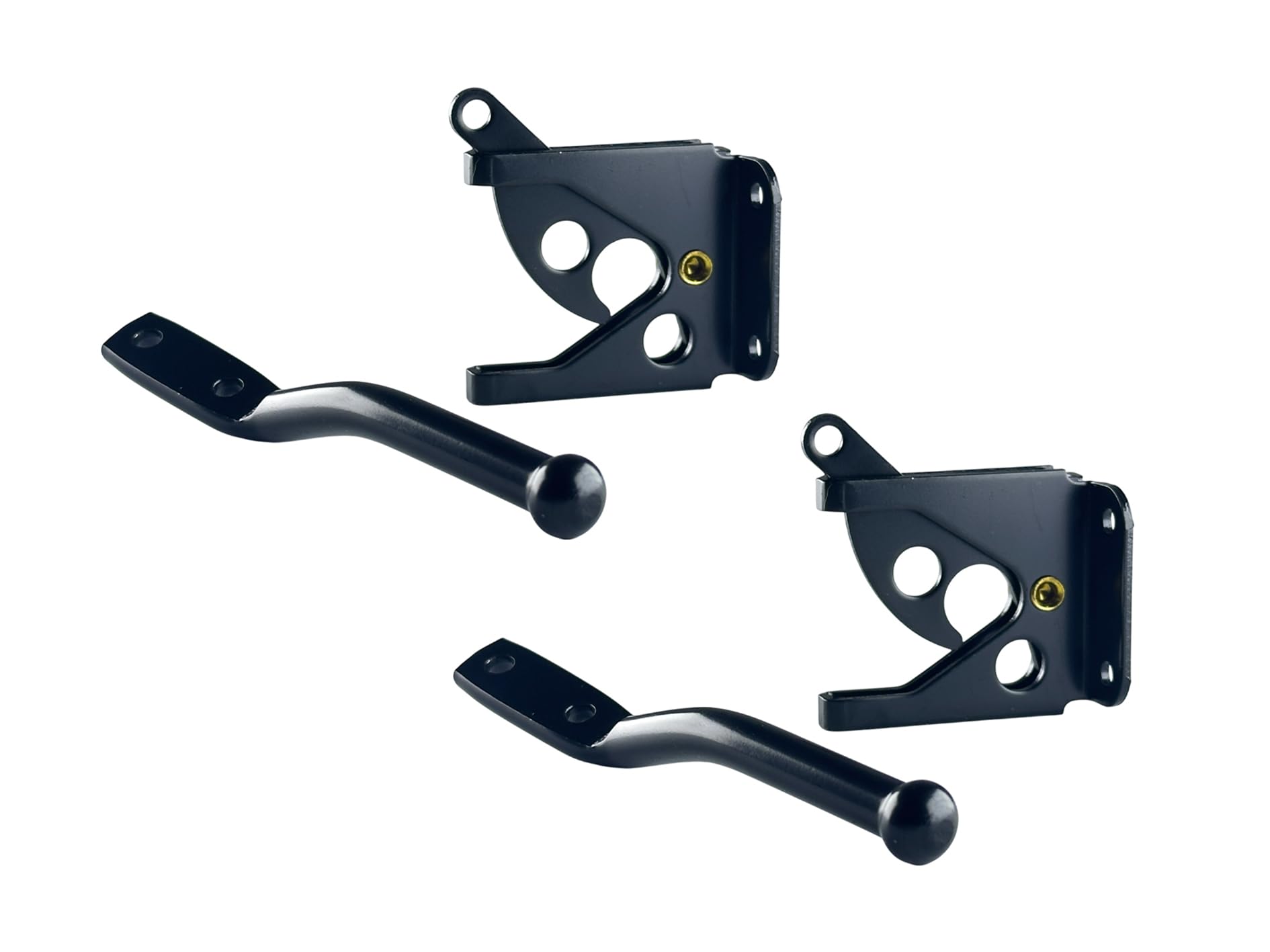 QCAA Self-Locking Gate Latch, 2-1/8",Steel, Black, 2 Pack, Made in Taiwan