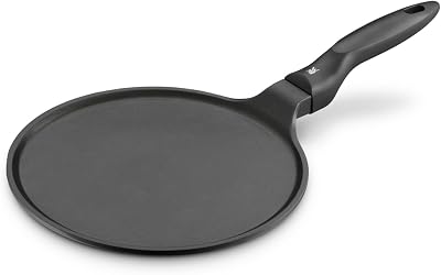 Devil Crepe Pfanne Induktion 27 cm, Crepes Pfanne, Pfannkuchenpfanne mit Teigverteiler und Holzschaufel, Aluguss beschichtet