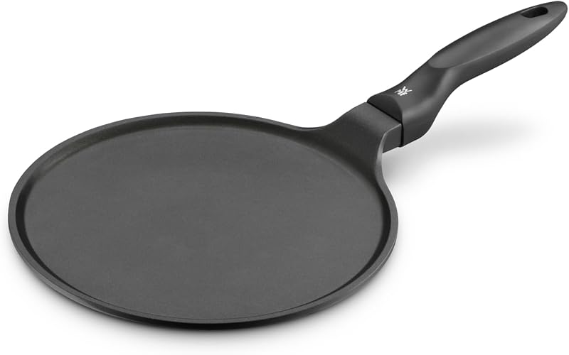 Devil Crepe Pfanne Induktion 27 cm, Crepes Pfanne, Pfannkuchenpfanne mit Teigverteiler und Holzschaufel, Aluguss beschichtet