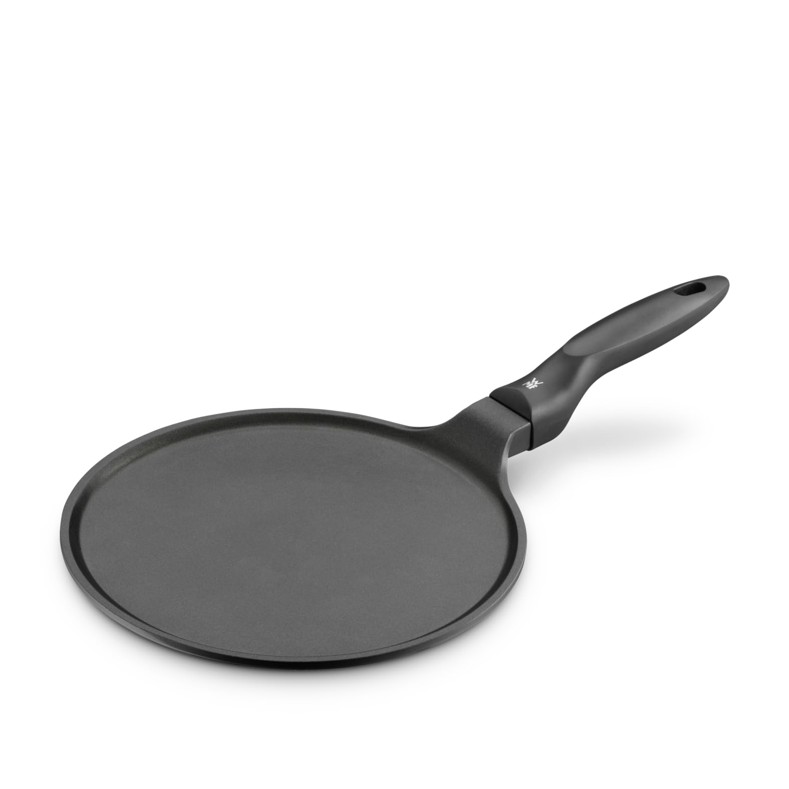 WMF Devil Crepe Pfanne Induktion 27 cm, Crepes Pfanne, Pfannkuchenpfanne mit Teigverteiler und Holzschaufel, Aluguss beschichtet