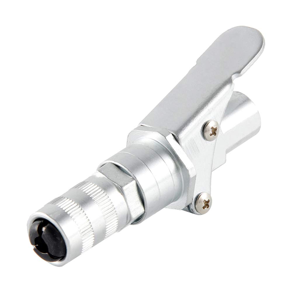 Adifare G.COUPLER Quick Release Grease Gun Coupler 2 Handle Grease Coupler Suitable for All Sae and Metric Zerk Couplers