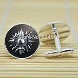 Pretty Lee Game Of Thrones Inspired House Martell In Silver Cufflinks Glass Cabochon Cufflinks C3717