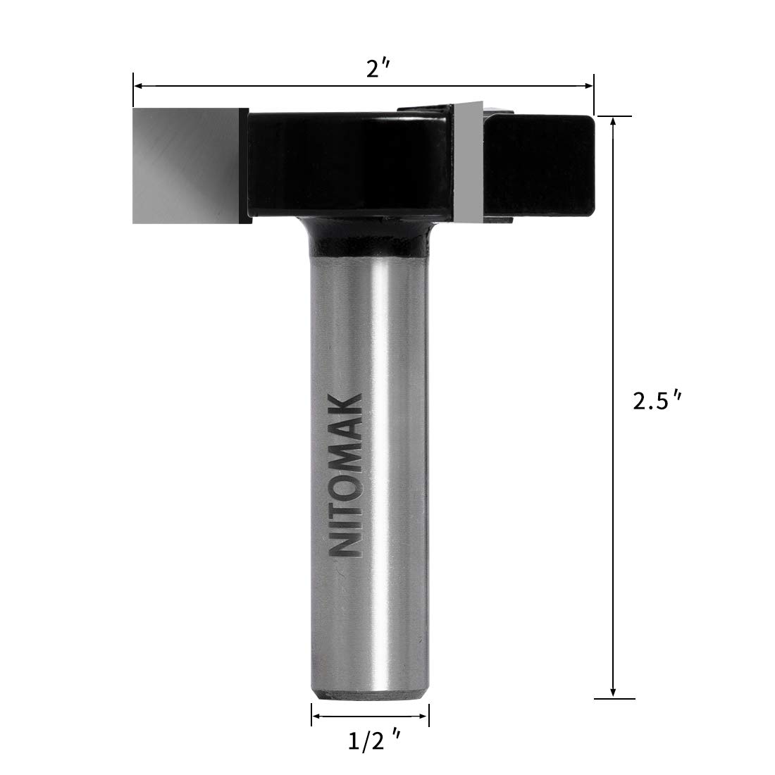 CNC Spoilboard Surfacing Router Bits, 1/2 inch Shank 2 inch Cutting Diameter, Slab Flattening Router Bit Planing Bit Wood Milling Cutter Planer Woodworking Tool by NITOMAK (Carbide): Industrial & Scientific