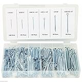 Cotter Pin Assortment 555 PC Heavy Duty Zinc-Plating Steel Pins for Automotive, Mechanics, Car Garage, Workshop, Power Equipment, Cars, Trucks, Lawn Mower, Small Engine Repair, & Fastening - By Katzco