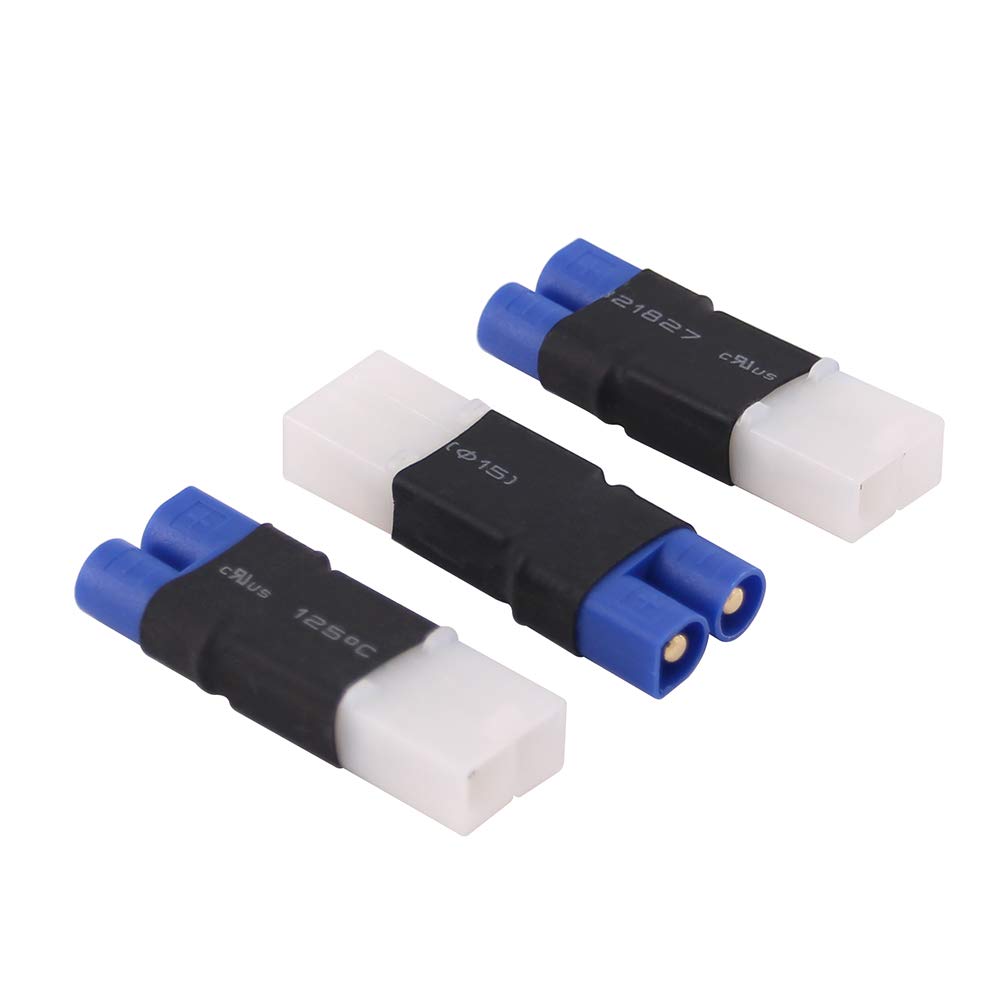 OliRC 3pcs No Wires Connector: Male EC3 to plug for Tamiya Female Lipo Battery Adapter(C23-3)