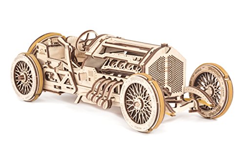 UGears UTG0031 3-D Wooden Puzzle - Mechanical U-9 Grand Prix Car