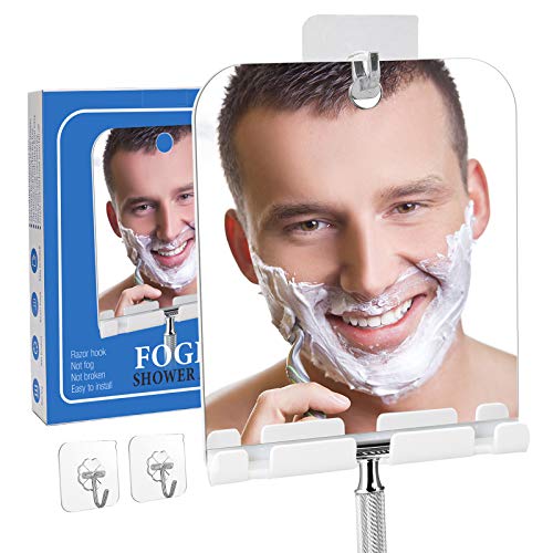 Fogless Shower Mirror for Shaving with Razor Hook,AntiFog Bathroom