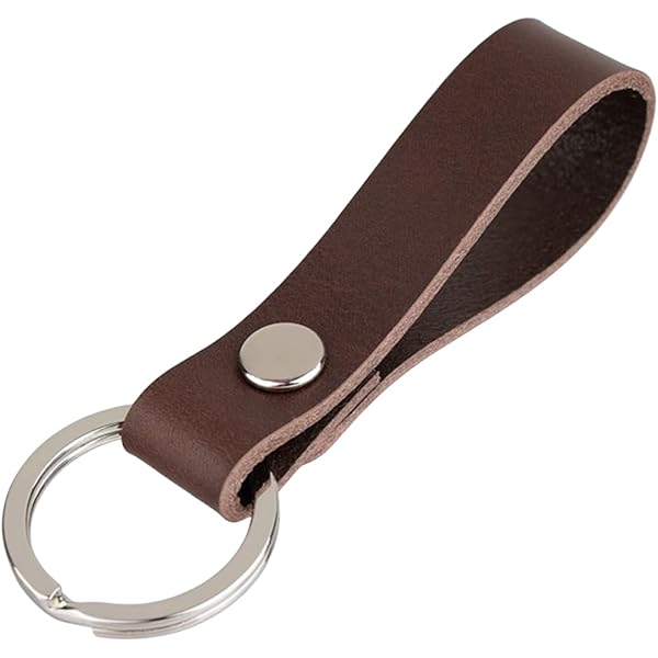 Zittop Leather Keychain POB Solid Metal Bronze Handcraft Key