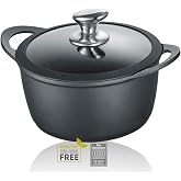 Berndes Vienna Pot 20 cm Suitable for All Hobs, Cooking Pot with 3-Layer Non-Stick Coating, Glass Lid, Full Surface Induction, Non-Stick Coating, Aluminium, Black