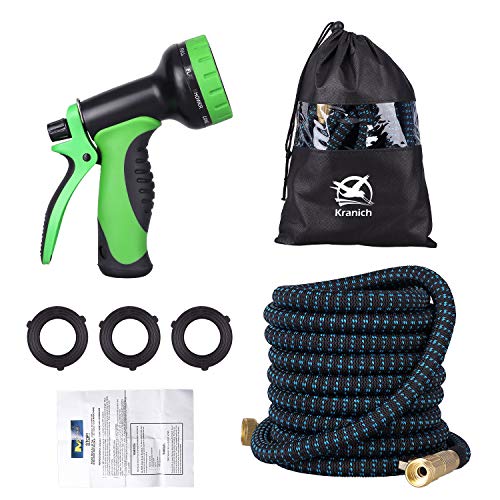 Kranich Garden Hose 100ft Expandable Garden Hose Kink-Free Flexible Water Hose with 10-Pattern Spray Nozzle - Thumbnail 6