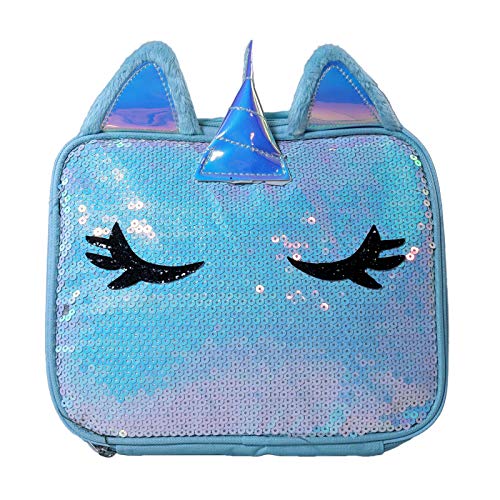 UPD Unicorn Blue Flat Sequin Rectangle Lunch Bag