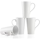 Buyajuju Large Coffee Mugs Set, 16 OZ Tall Coffee Cups with Handle, White Coffee Mugs Set of 4 for Coffee, Tea, Cocoa, Latte,