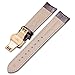 iStrap Leather Watch band -Alligator Grain Embossed Pattern Calfskin Replacement Strap-Stainless Steel Deployment Buckle with Push Buttons-Bracelet for Men Women-18mm 19mm 20mm 21mm 22mm 24mm