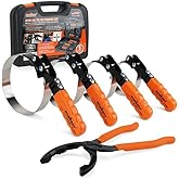HORUSDY 5-Piece Standard Swivel Oil Filter Wrench, 2-3/4" - 5-1/4"(68.85-133.35mm) Ajustable Car Oil Filter Removal Tool, Dur