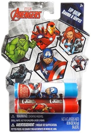 Amazon アベンジャーズ リップクリーム 2本入り Marvel リップバーム マーベル ヒーロー リップ 男の子用 キッズ キャラクター グッズ 子供会 景品 即日 翌日発送 メイクアップ おもちゃ