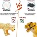 WODMAZ Safari Zoo Animal Figurines Toys, 24PCS Plastic Jungle Animals Figures, Jumbo Forest Wild Animal Playset with Elephant, Giraffe, Lion for Baby Kids Toddlers Cupcake Topper Birthday Set