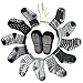 Baby 6 Pairs Assorted Non Skid Ankle Cotton Socks Baby Walker Boys Girls Toddler Anti Slip Stretch Knit Stripes Star Footsocks Sneakers Crew Socks with Grip for 1-3 Years