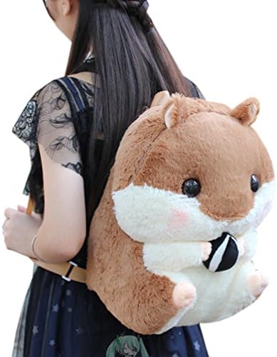 Youngmars Cute Cartoon Plush Hamster Pillow Funny Novelty Gift Casual Backpack (Brown)