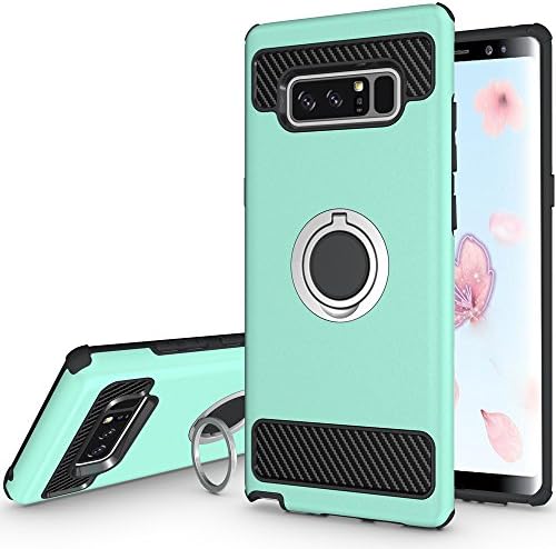 Note 8 Case with Kickstand,360 Degree Rotating Ring Grip Case for Samsung Galaxy Note 8 (2017) Dual Layer Shockproof Impact Protection Galaxy Note 8 Case Compatible with Magnetic Car Mount (Green)