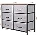 KINWELL Extra Wide Fabric Clothing Storage Drawers Dresser Organizer Unit With Sturdy Steel Frame, Wooden Tabletop, Easy Pull Fabric Bins For Living Room, Bedroom, Hallway, Entryway-6Drawers