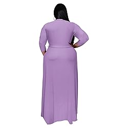 Runwind Plus Size Dress for Women 3/4 Sleeve V Neck