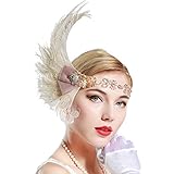 BABEYOND 1920s Flapper Headpiece 20s Peacock Feather Headband Crystal Great Gatsby Headband 1920s Flapper Gatsby Hair Accessories