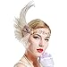 BABEYOND 1920s Flapper Headpiece 20s Peacock Feather Headband Crystal Great Gatsby Headband 1920s Flapper Gatsby Hair Accessories