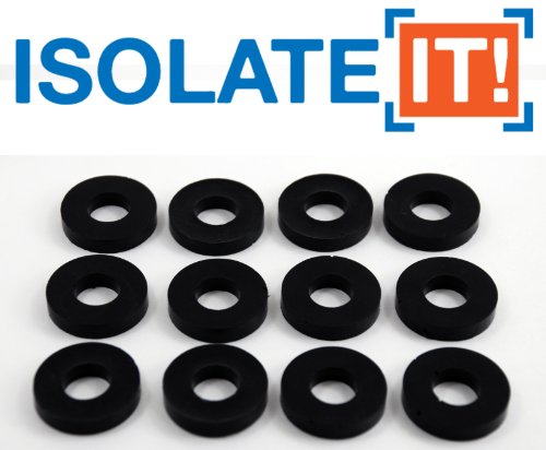 Isolate It: Sorbothane Vibration Isolation Washer 70 Duro (.45" ID - 1" OD - .19" Deep) - 12 Pack