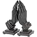 Detailed Left and Right Praying Hands 9 inch Gray Resin Stone Bookends