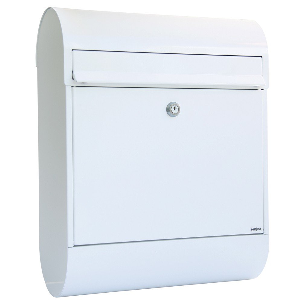 MEFA Ruby 864 Letterbox (White, Postbox with Security Lock, Size 450 x 350 x 150 mm) 864010DE