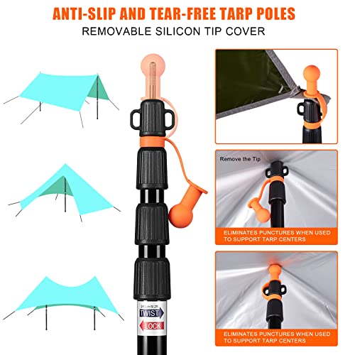 Green Elephant Poles CAMULAND Telescoping Tarp Poles, Tent Poles