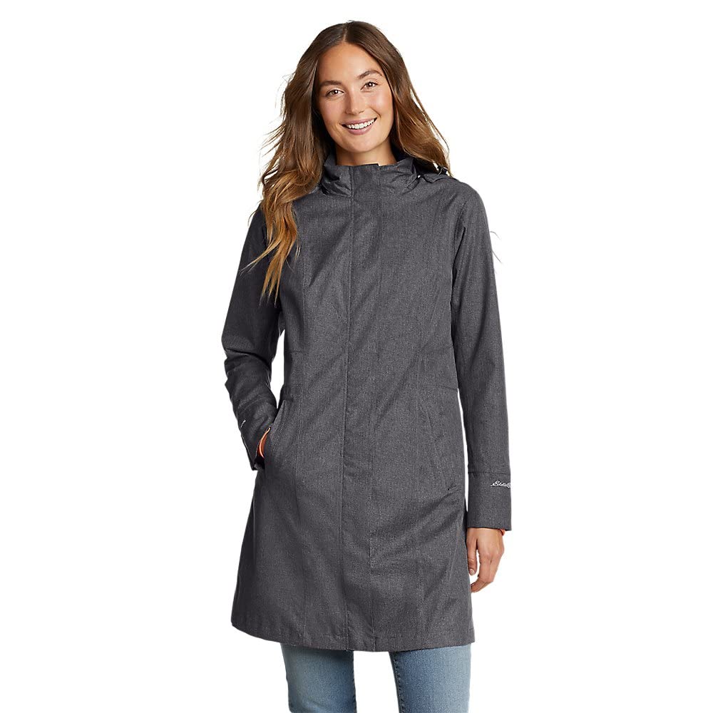 Eddie Bauer Women's Girl on the Go Trench Coat, Dk Charcoal Htr, Small, Petite Image Eddie Bauer Women's Girl on the Go Trench Coat, Dk Charcoal Htr, Small, Petite Image