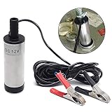 COROTC 12V Fuel Transfer Pump, Mini Portable Stainless Steel On/Off Switch Oil Diesel Fuel Transfer Water Pump 12V 40mm