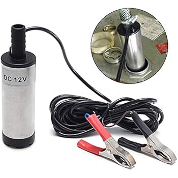COROTC 12V Fuel Transfer Pump, Mini Portable Stainless Steel On/Off Switch Oil Diesel Fuel Transfer Water Pump 12V 40mm