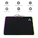 LED Lighting Hard Gaming Mouse Pad, RGB Colorful Computer Notebook Mac Mice Mat - Black