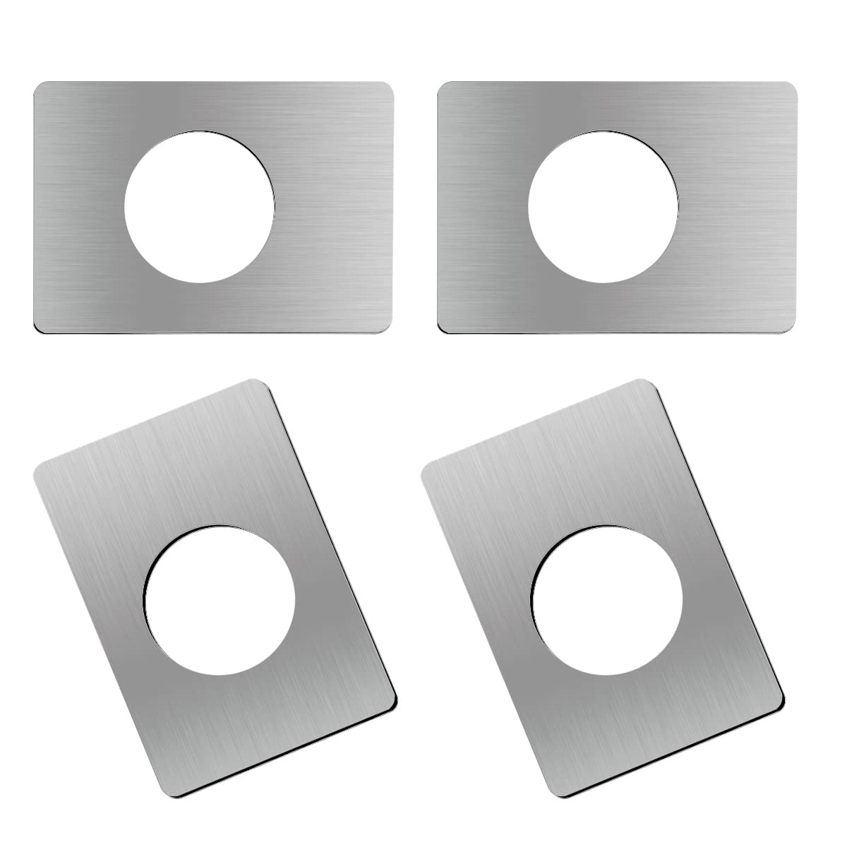 Photo 1 of 4pcs Door Reinforcement Plate, Door Handle Fixing Cover Filler Repair Backplate Stainless Steel Door Lock Repair Plate Door Lock Repair kit
