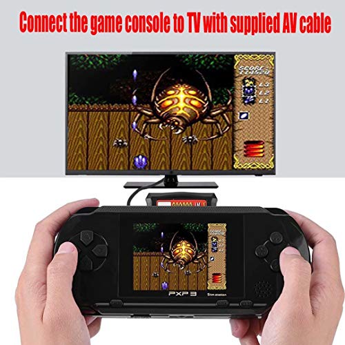 qiaoniuniu Handheld Game Console Kids Gift 16 Bit Portable Classic Video Games 150 Games Retro MD Paly Games PXP3 (Color: Black)