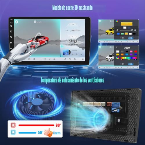 Inefala 8 Core Qualcomm Android 15 4+64G Radio Screen for Toyota Yaris/Vizi 2005-2011 with Wireless Carplay and Android Auto, 9'' Screen Car with Mirror Link Radio FM/RDS GPS WiFi Bluetooth SWC